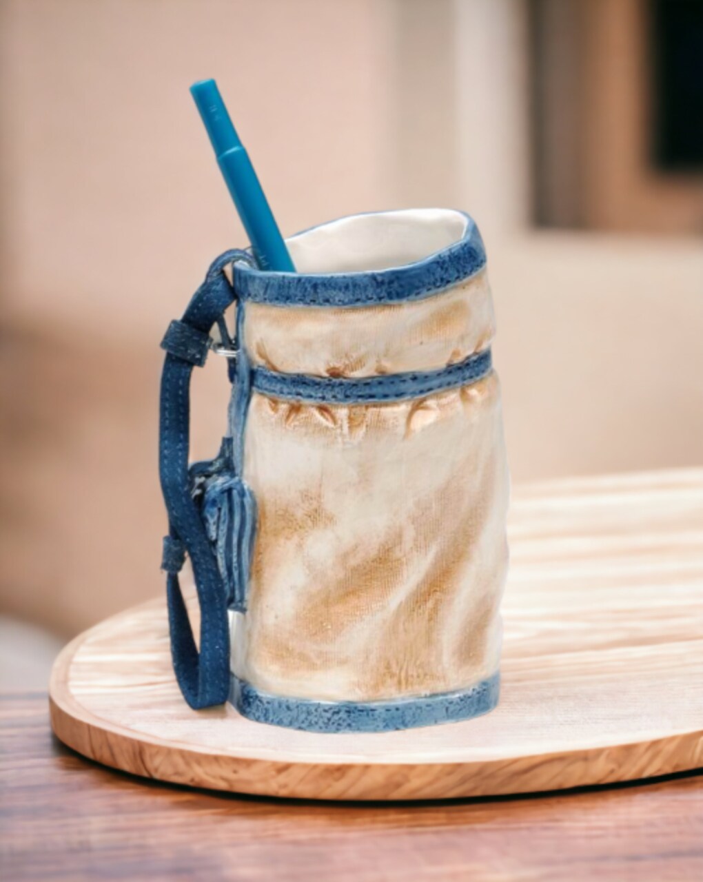 Ceramic Golf Bag Pen Holder or Mini Vase, Gift for Him, Gift for Dad, Golfer Gift, Office Decor, Home Decor